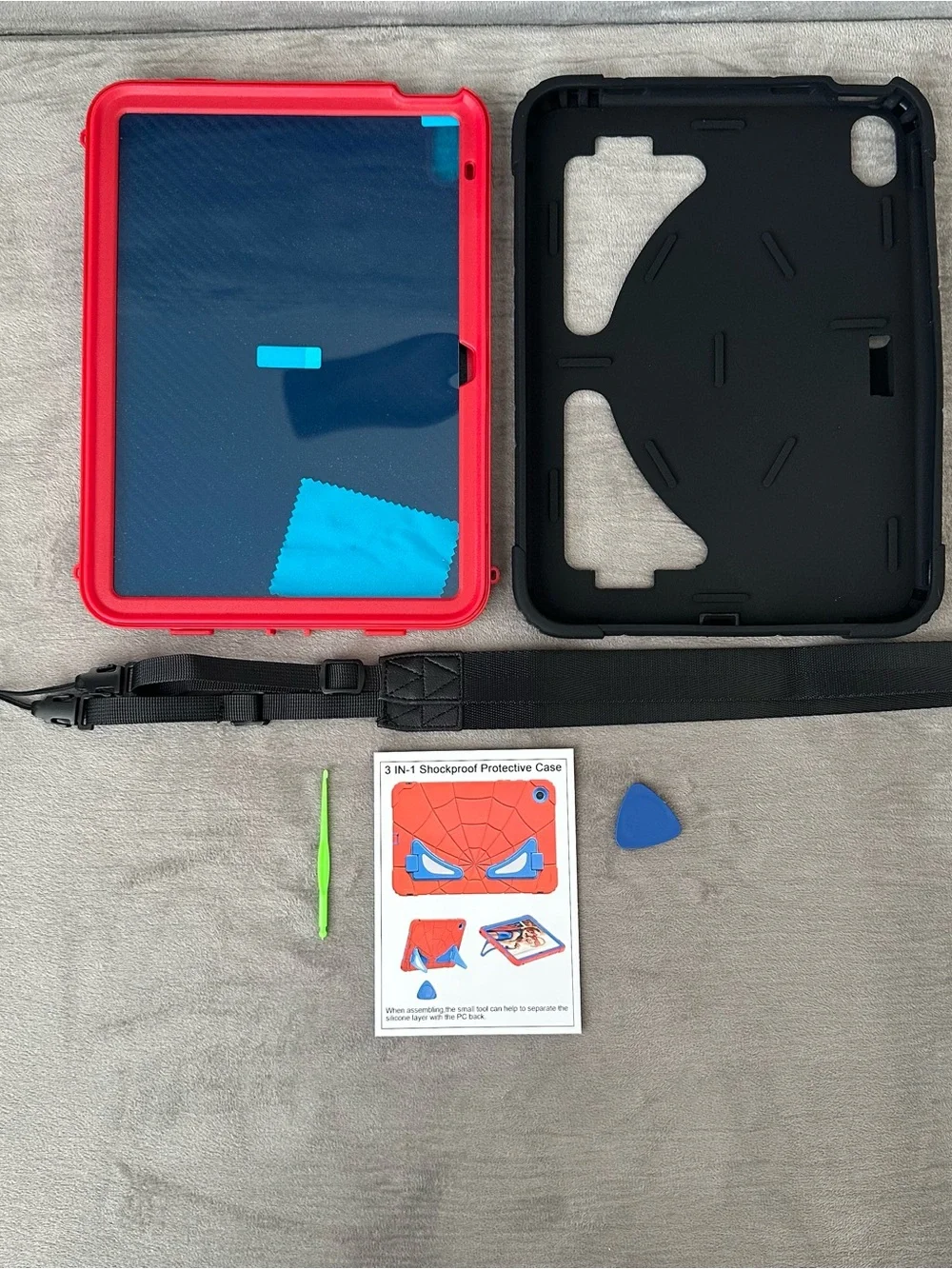 iPad 11th Gen 11”/ iPad 10th Gen 10.9” Shock Proof Red & Black Tablet Case